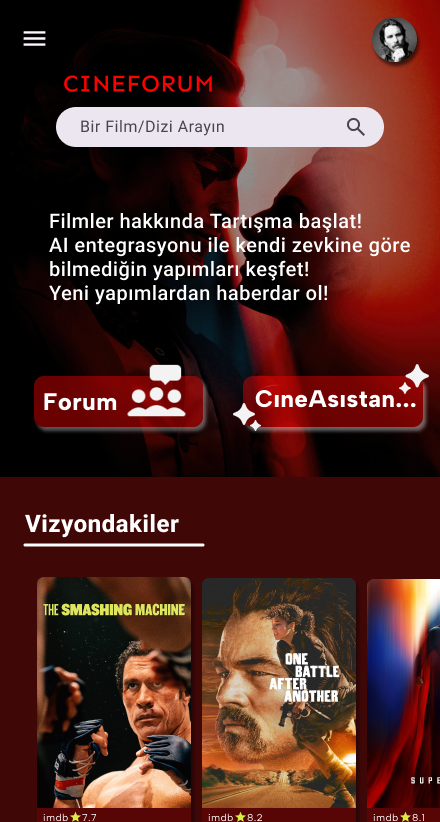 CineForum arayüz önizlemesi